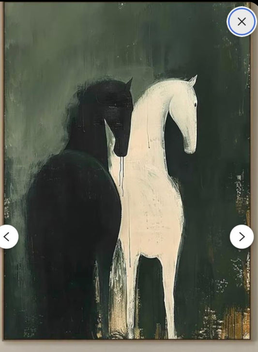 "Monochrome Equine" – Contemporary Horse Canvas Art